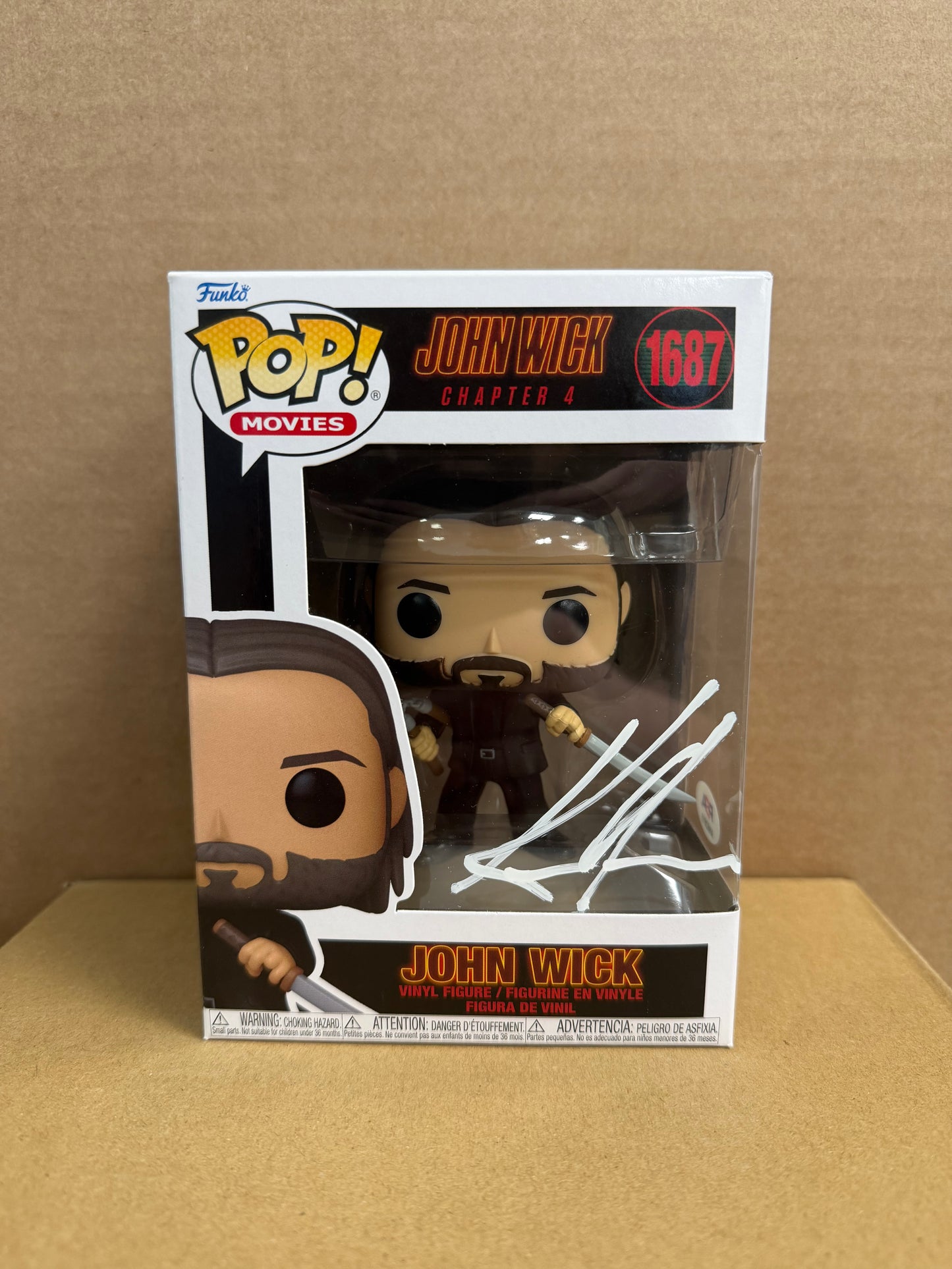 Funko Pop! Movies John Wick Signed Keanu Reeves COA #1687 WS