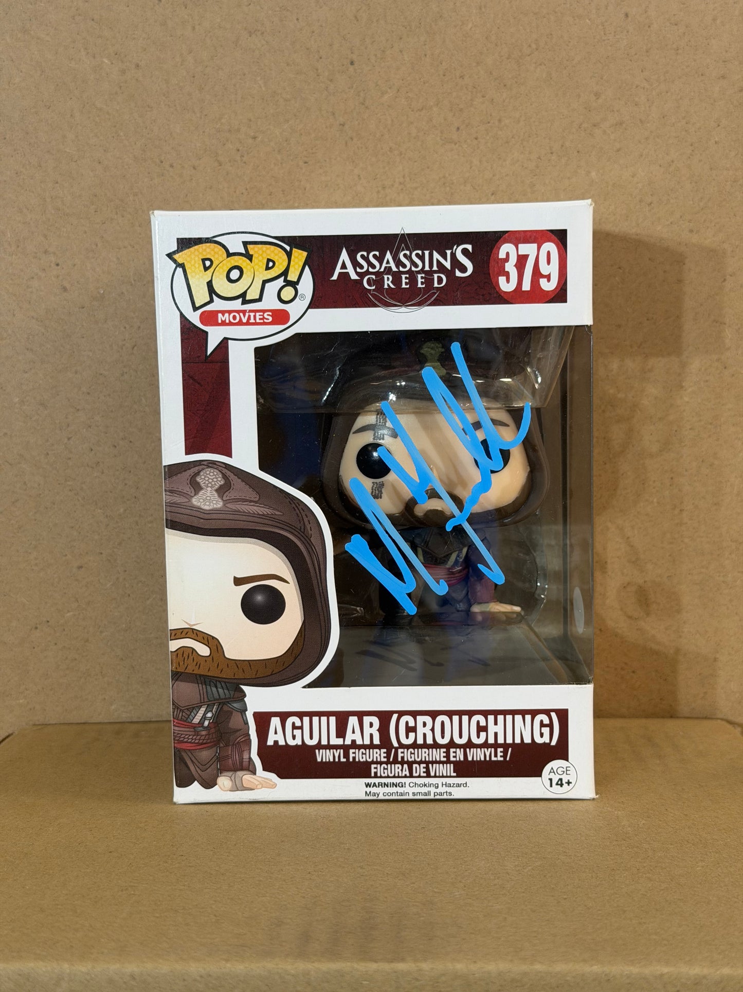 Funko Pop! Movies Assasins Creed Aguilar Signed Michael Fassbender COA #379