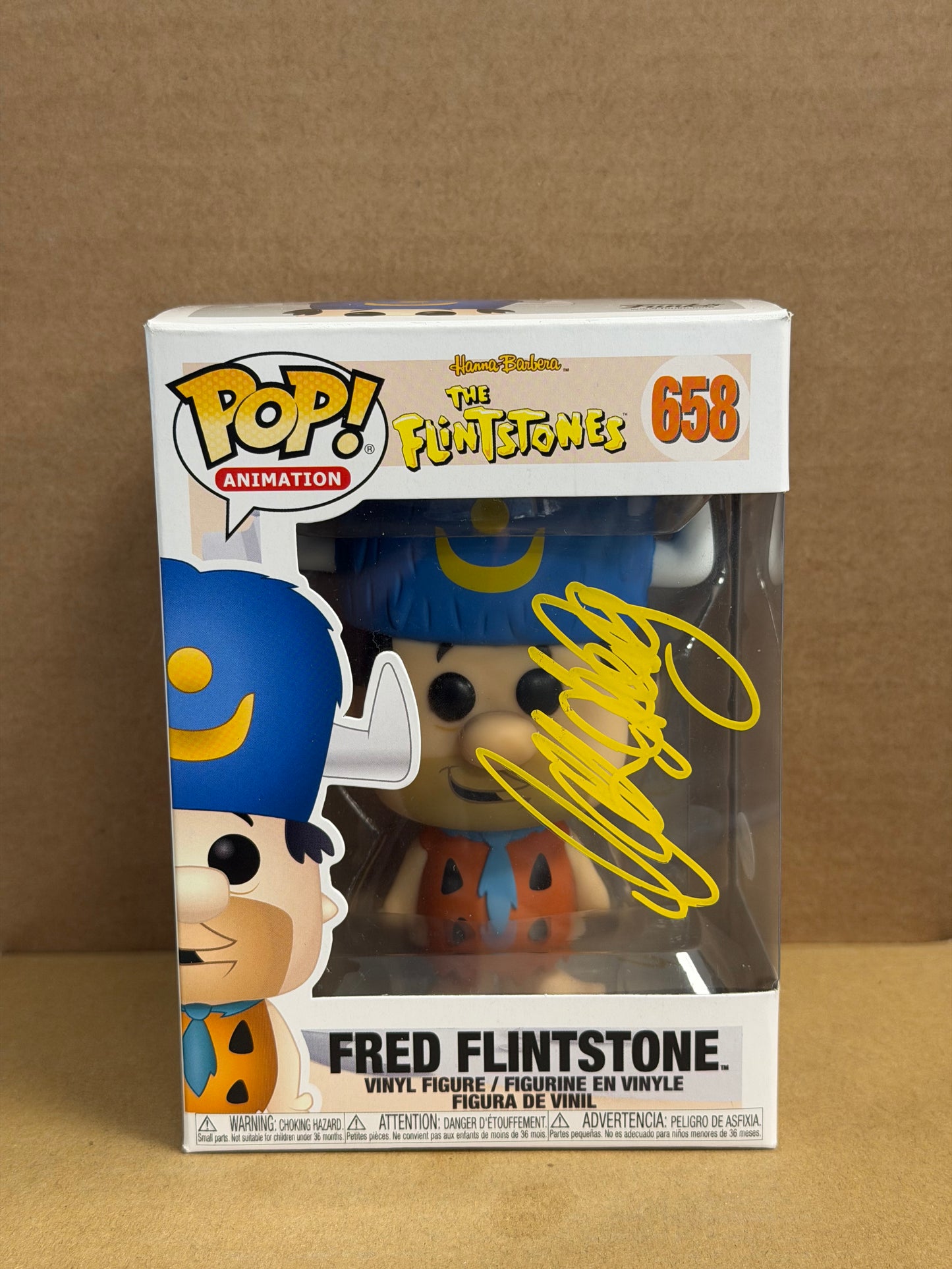 Funko Pop! Animation Fred Flintstone Signed Mark Addy COA #658