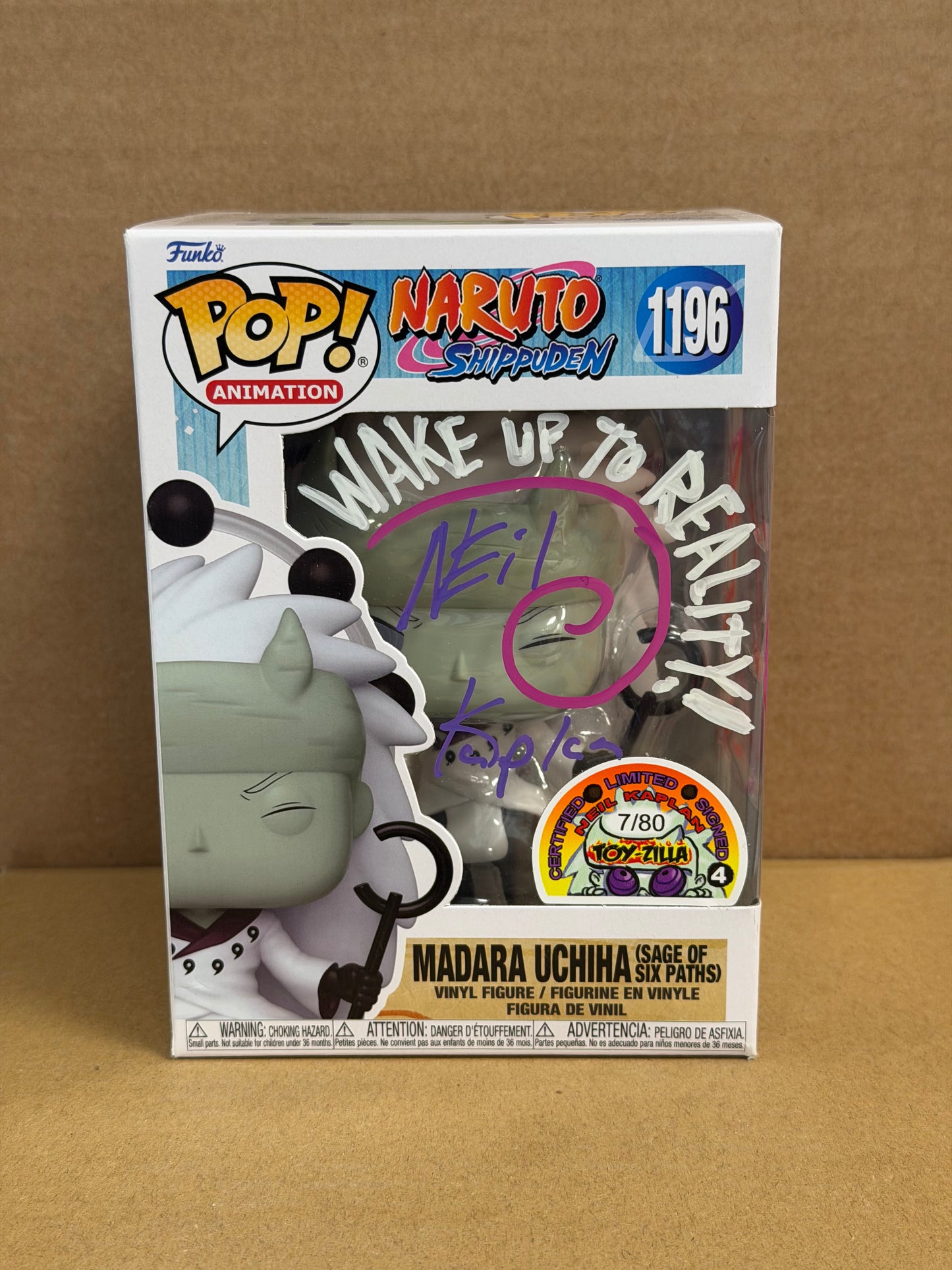 Funko Pop! Anime Naruto Shippuden Madura Uchiha Signed Neil Kaplan COA #1196