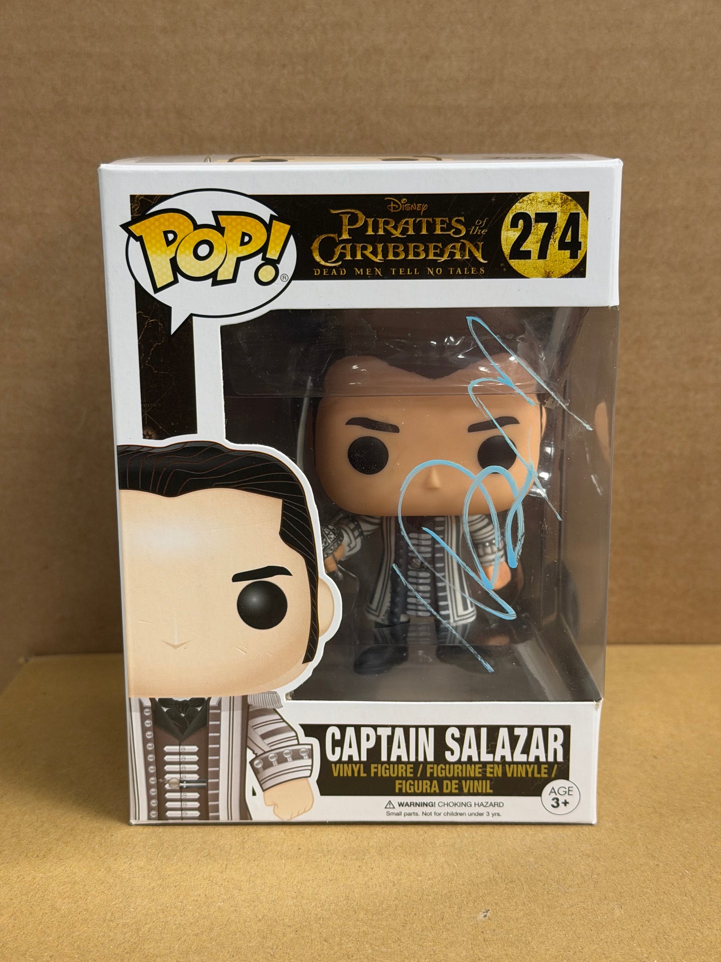 Funko Pop! Movies Pirates Of The Caribbean Captain Salazar Signed Javier Bardem COA #274 WS