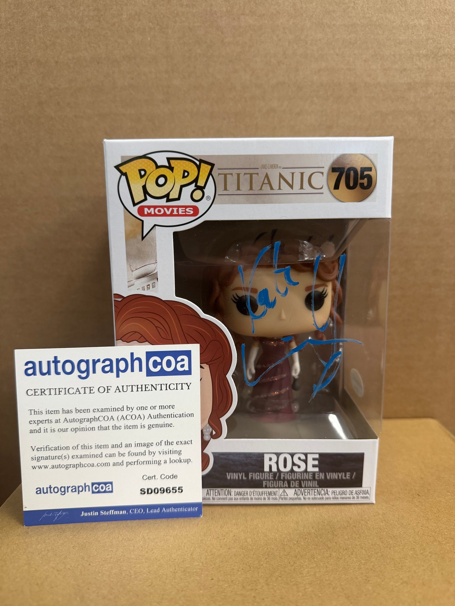 Funko Pop! Movies Titanic Rose Signed By Kate Winslet #705 COA WS