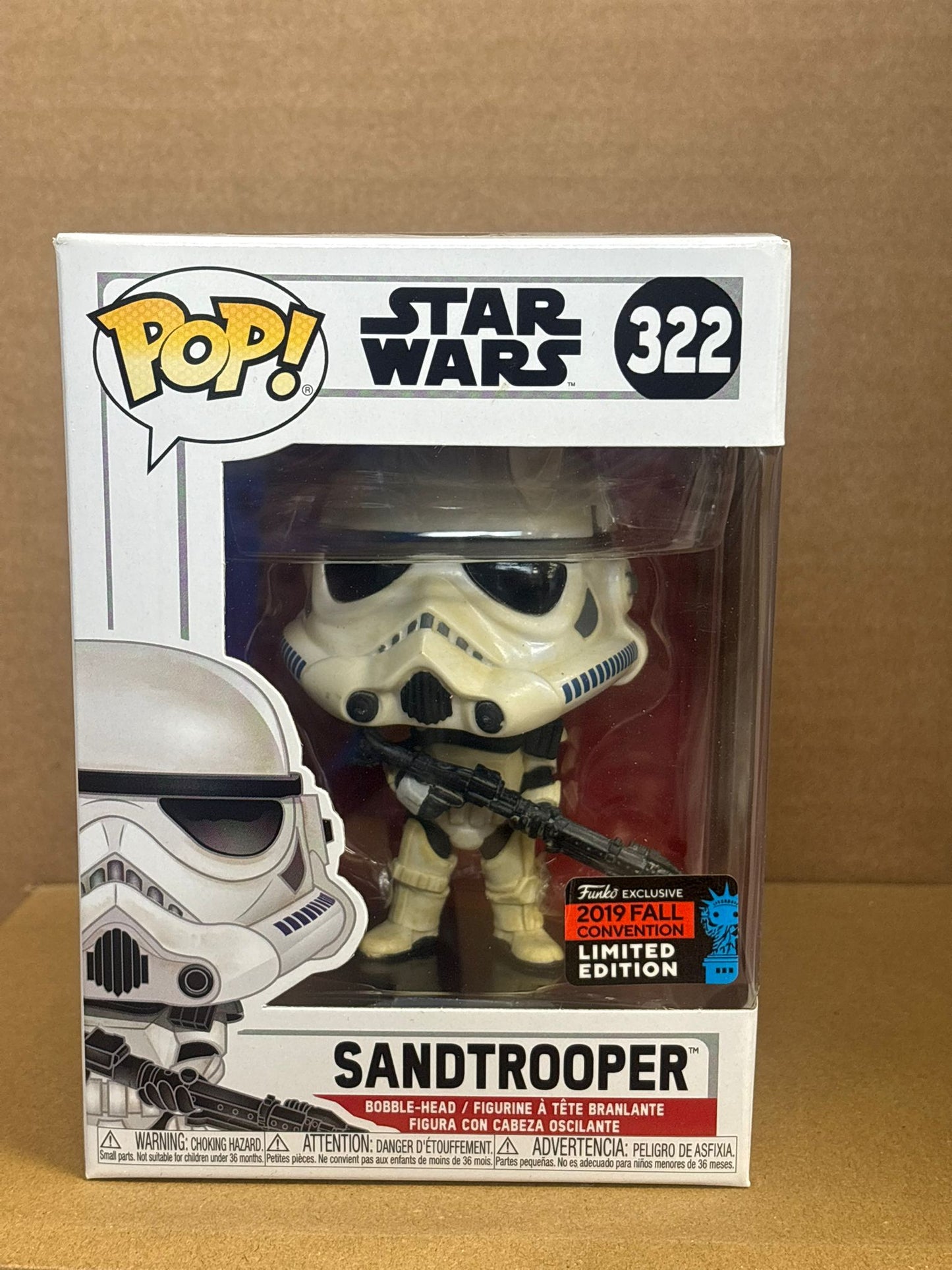 Funko Pop! Star Wars Sandtrooper #322 2019 NYCC Free Protector
