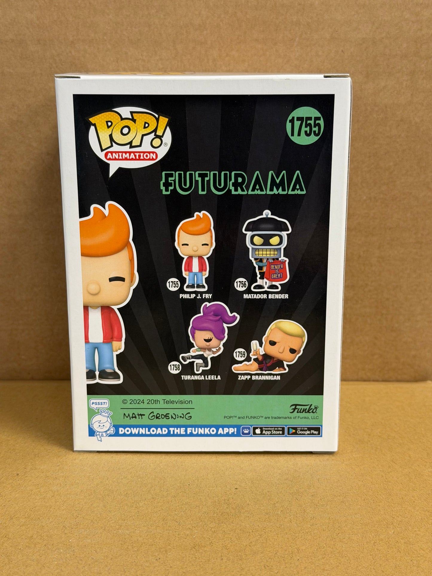 Funko Pop! Animation Futurama Philip J. Fry Signed Billy West COA #1755