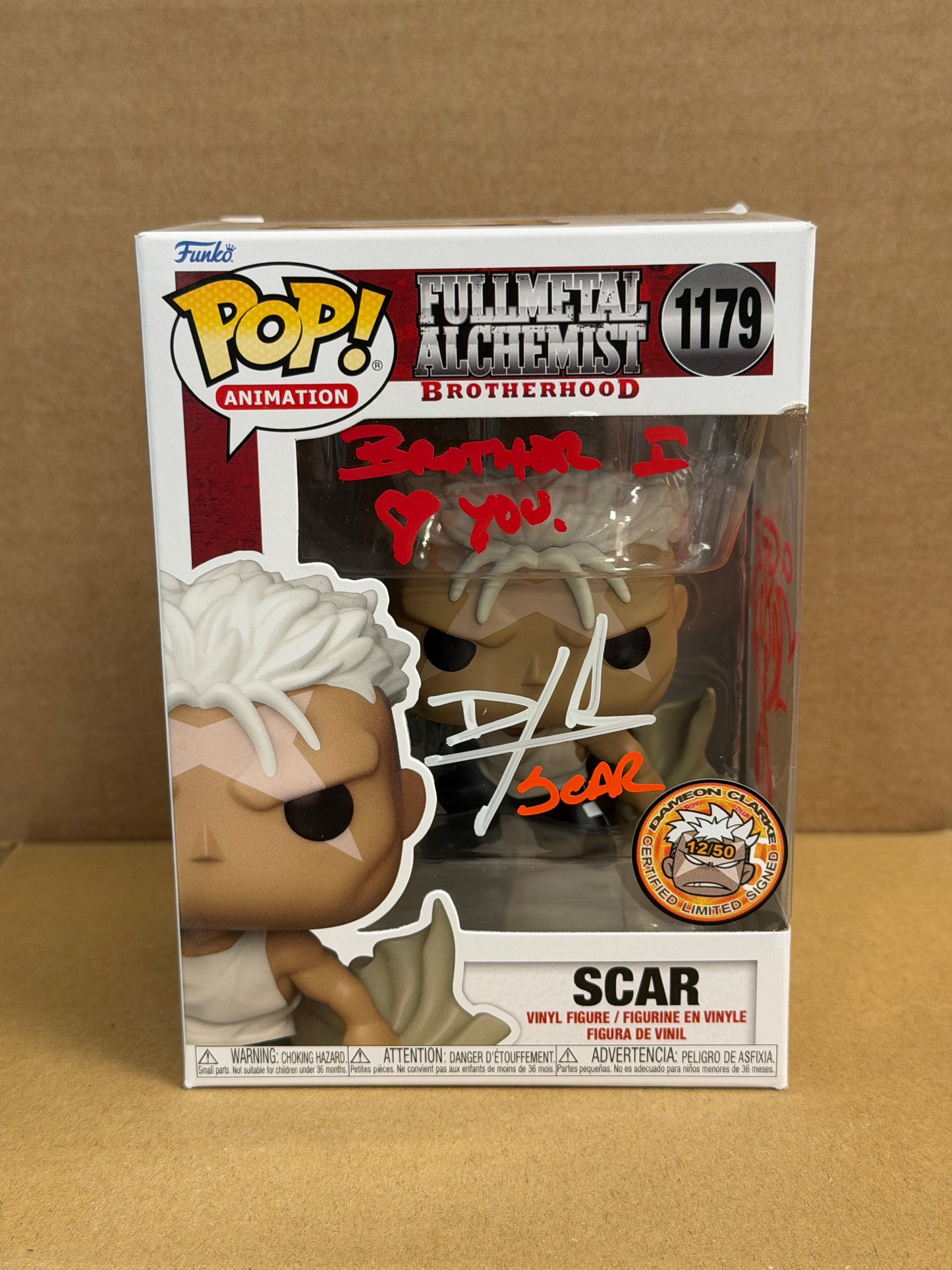 Funko Pop! Anime Full Metal Alchemist Scar Signed Dameon Clarke COA #1179