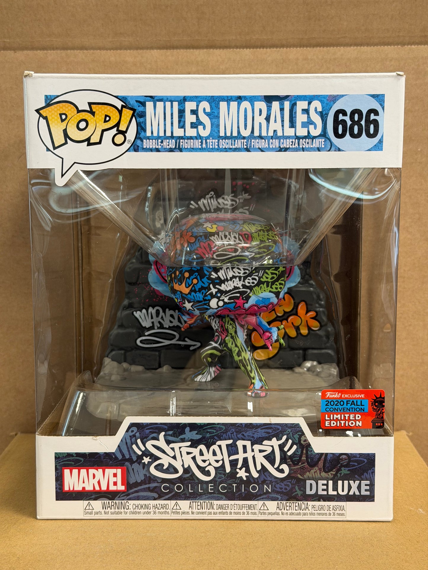 Funko Pop! Marvel Street Art Miles Morales #686 NYCC 2020 Limited Edition + Protector
