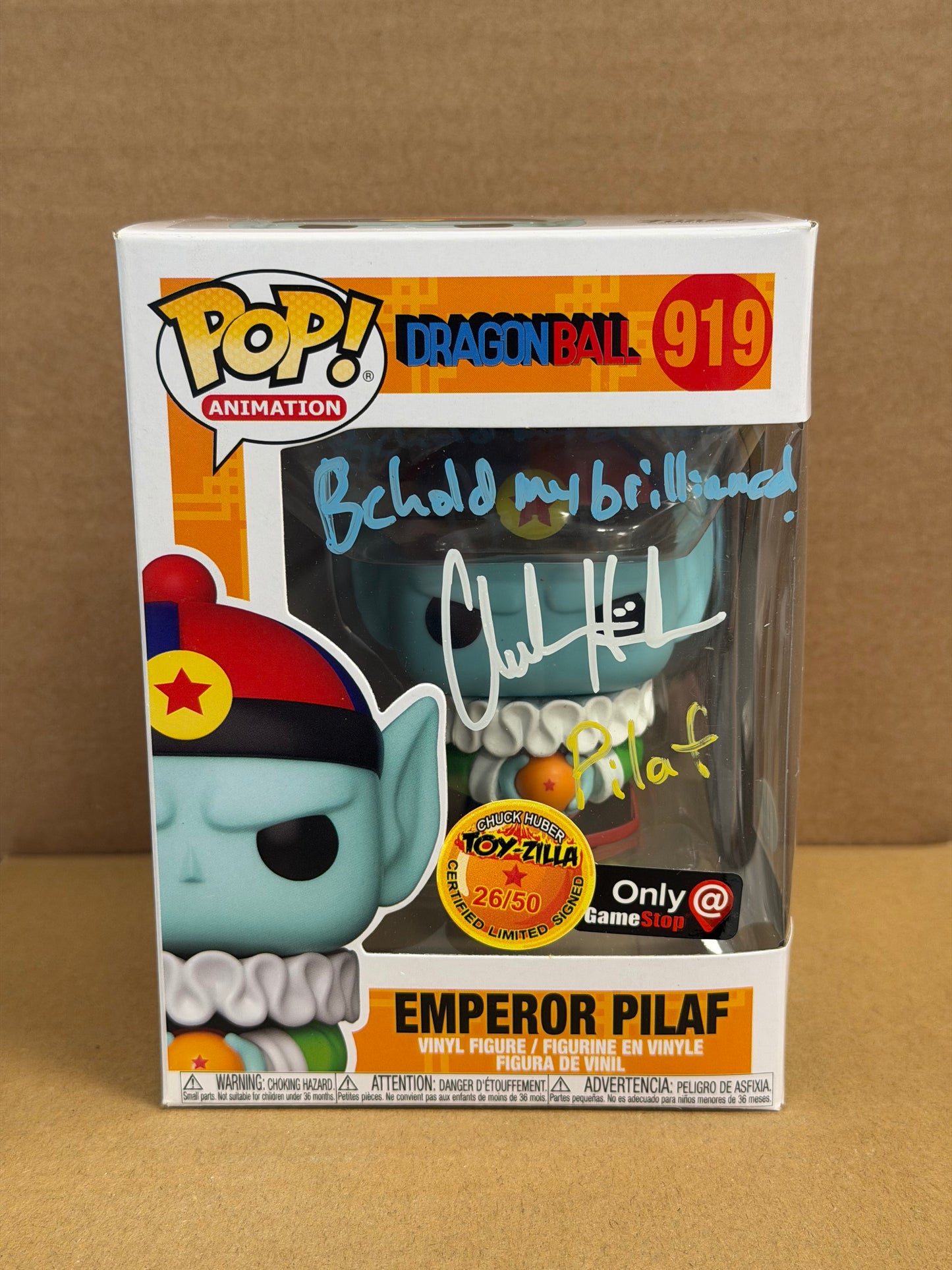 Funko Pop! Anime Dragon Ball Emperor Pilaf Signed Chuck Huber COA #919