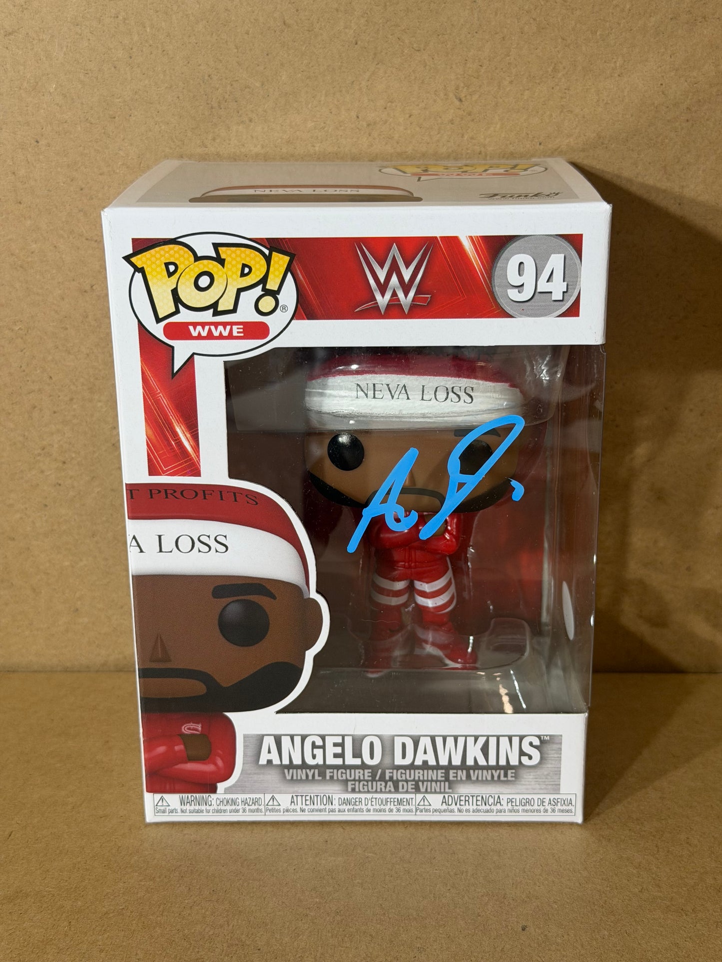 Funko Pop! WWE Angelo Dawkins Signed COA #94 Free Protector