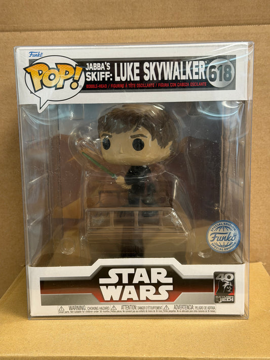 Funko Pop! Star Wars Jabba’s Skiff: Luke Skywalker #618 Special Edition + Protector