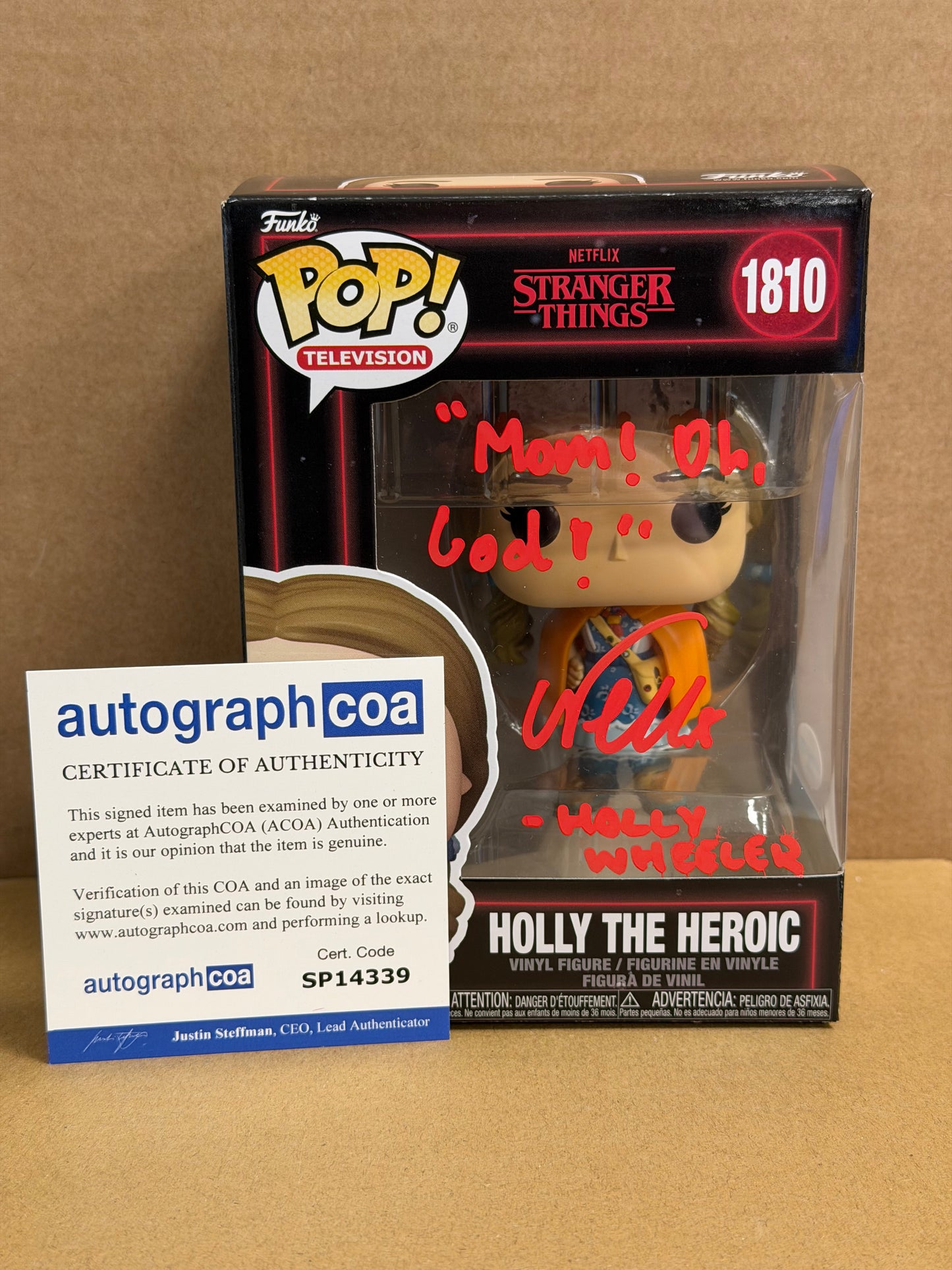 Funko Pop! Television Stranger Things Holly The Heroic Signed Nell Fisher COA #1810