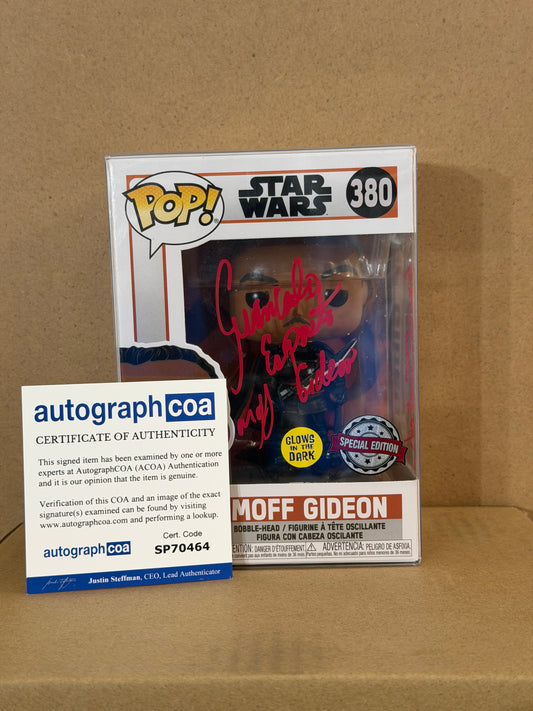 Funko Pop! Star Wars Moff Gideon Signed Giancarlo Esposito COA #380