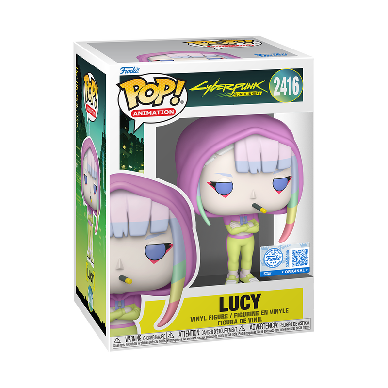 Funko Pop! Animation Cyberpunk Lucy In Hoodie #2416 Exclusive Free Protector