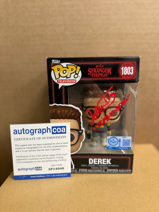 Funko Pop! Television Stranger Things Derek Signed Jake Connelly COA #1803