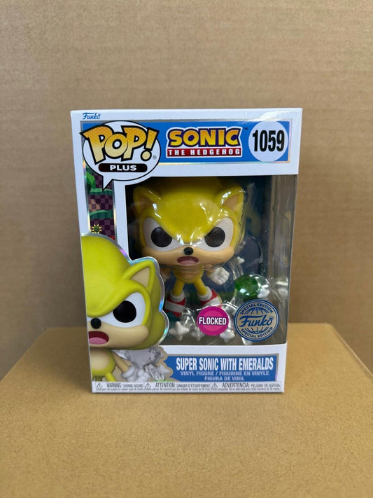 Funko Pop! Games Plus Super Sonic with Emeralds Flocked Vinyl Figure #1059