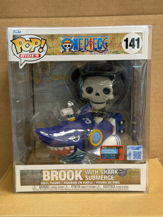 Funko Pop! Rides Anime One Piece Brook W/ Shark Submerge #141 NYCC Exclusive