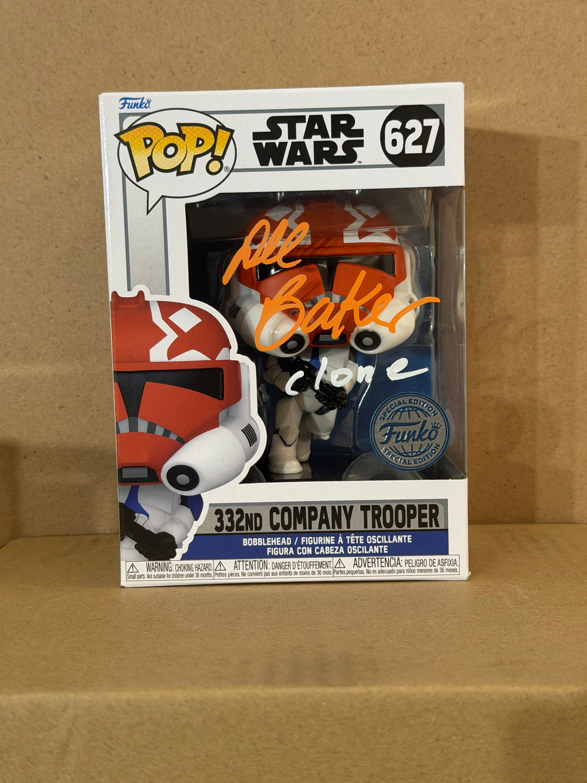 Funko Pop! Star Wars 32nd Company Trooper Signed Dee Baker COA #627