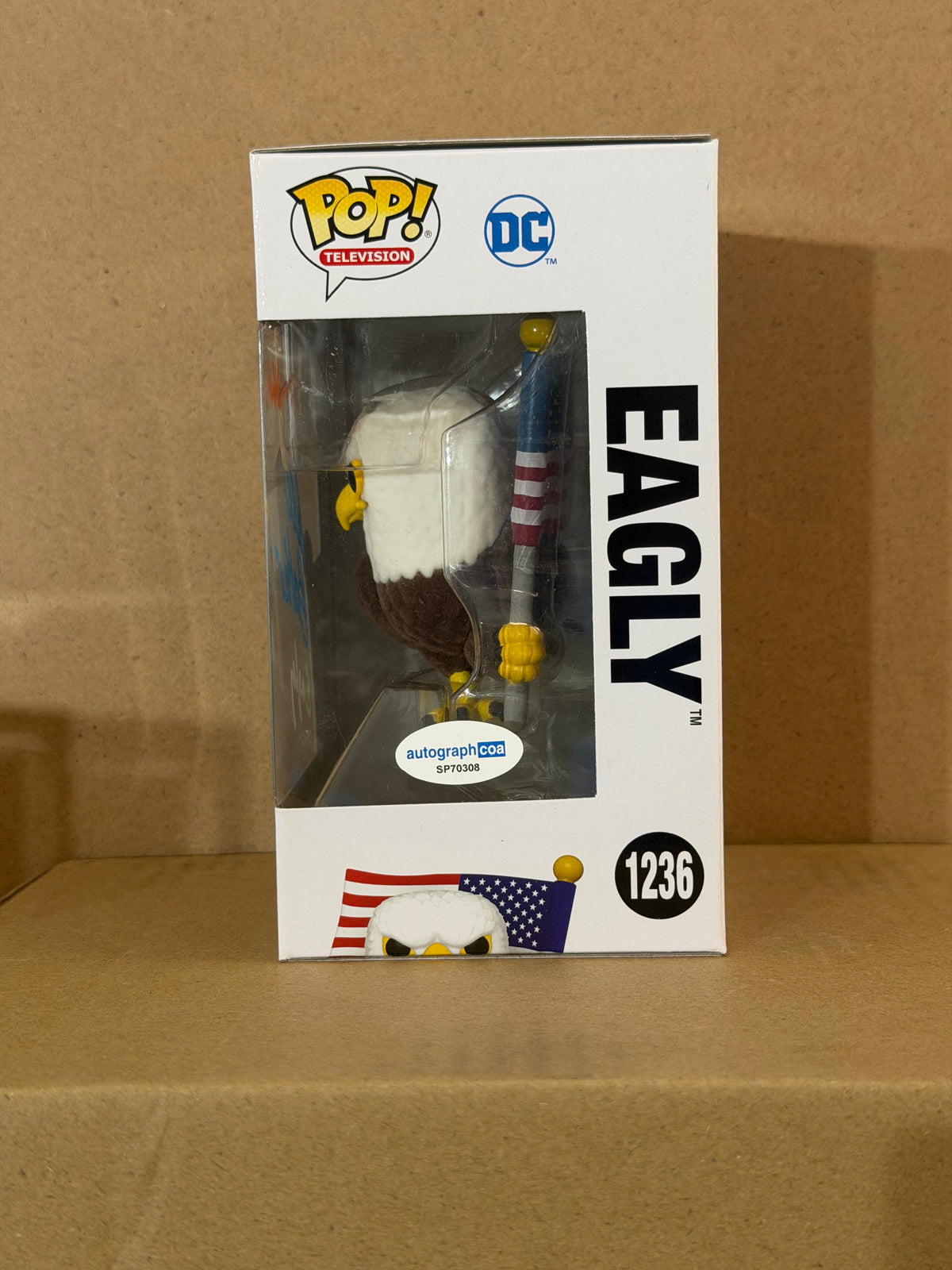 Funko Pop! Television Peacemaker Eagly Signed Dee Baker COA #1236