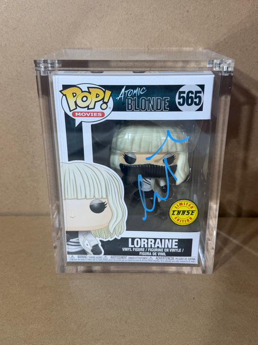 Funko Pop! Movies Atomic Blonde Chase Signed Charlize Thezron COA #565