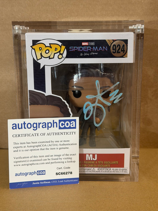 Funko Pop! Marvel Spider-Man No Way Home MJ Signed Zendaya COA #924