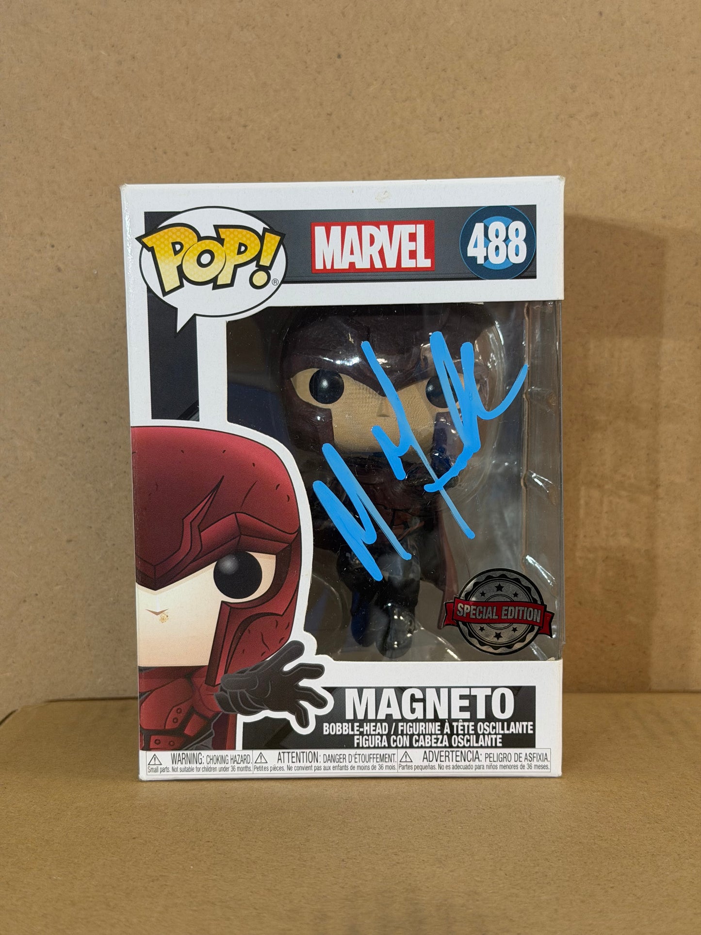 Funko Pop! Marvel X-Men Magneto Signed Michael Fassbender COA #488