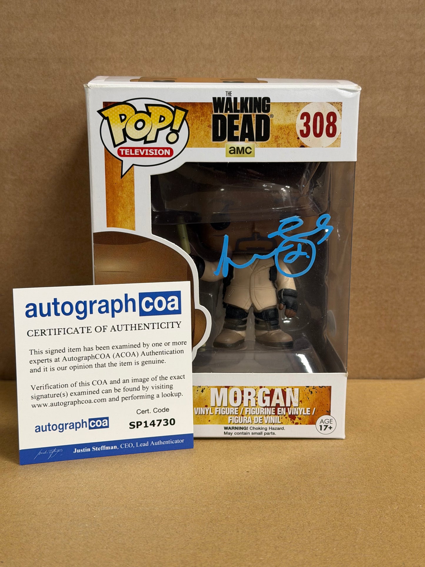 Funko Pop! Television The Walking Dead Morgan Signed Lennie James COA #308 BOX DAMAGE