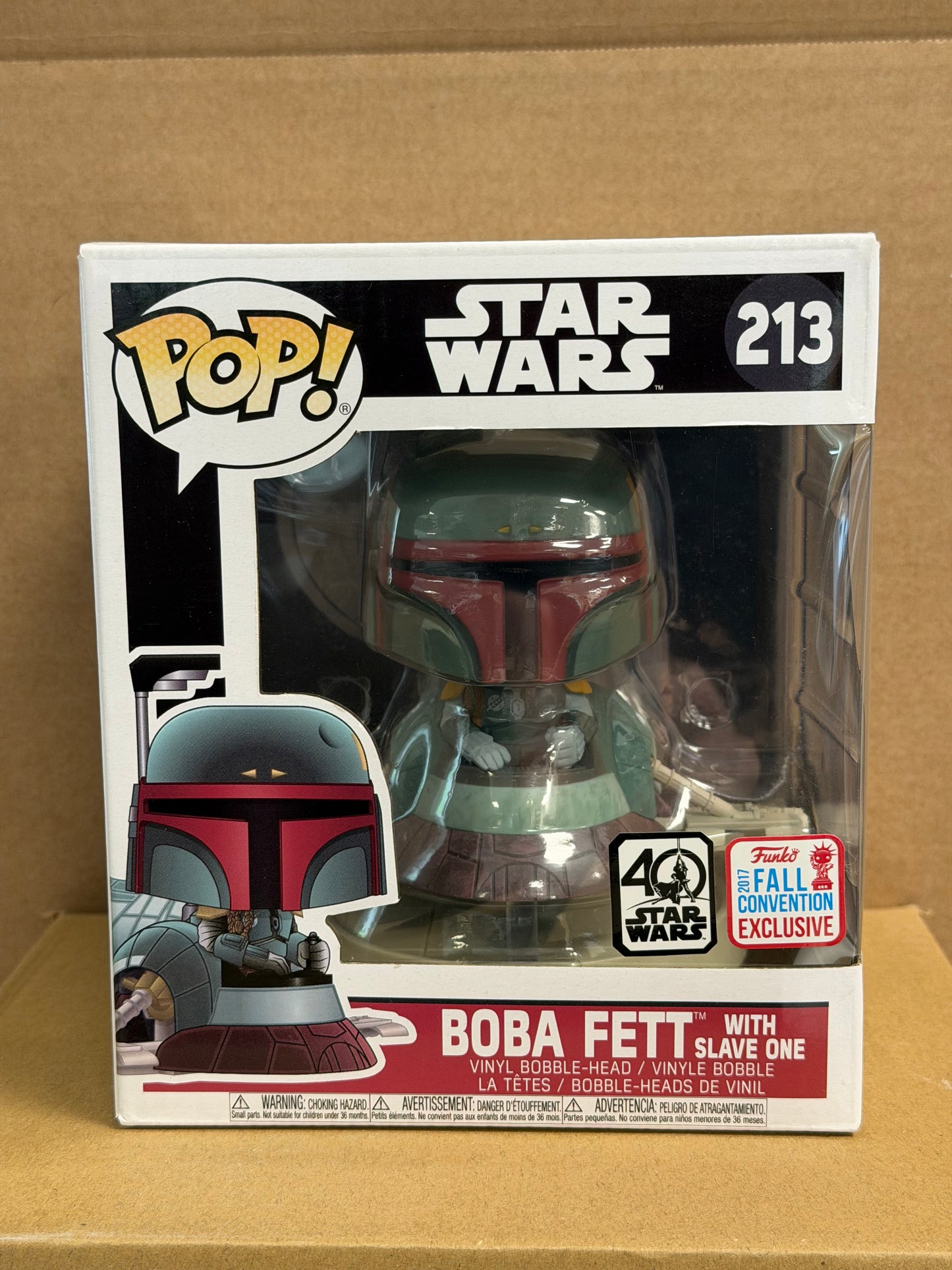 Funko Pop! Star Wars Boba Fett #213 Fall Convention Exclusive + Protector