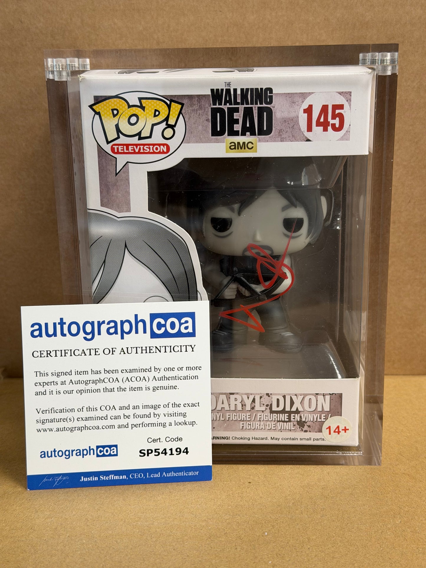 Funko Pop! Television The Walking Dead Daryl Dixon Signed Norman Reedus COA #578
