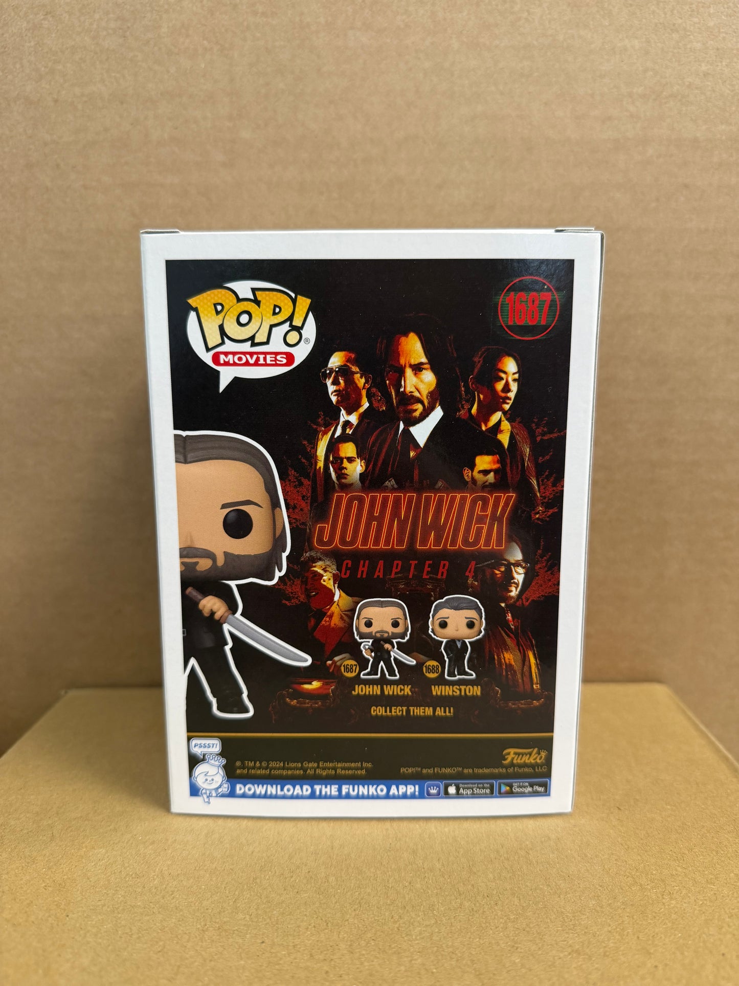 Funko Pop! Movies John Wick Signed Keanu Reeves COA #1687 WS