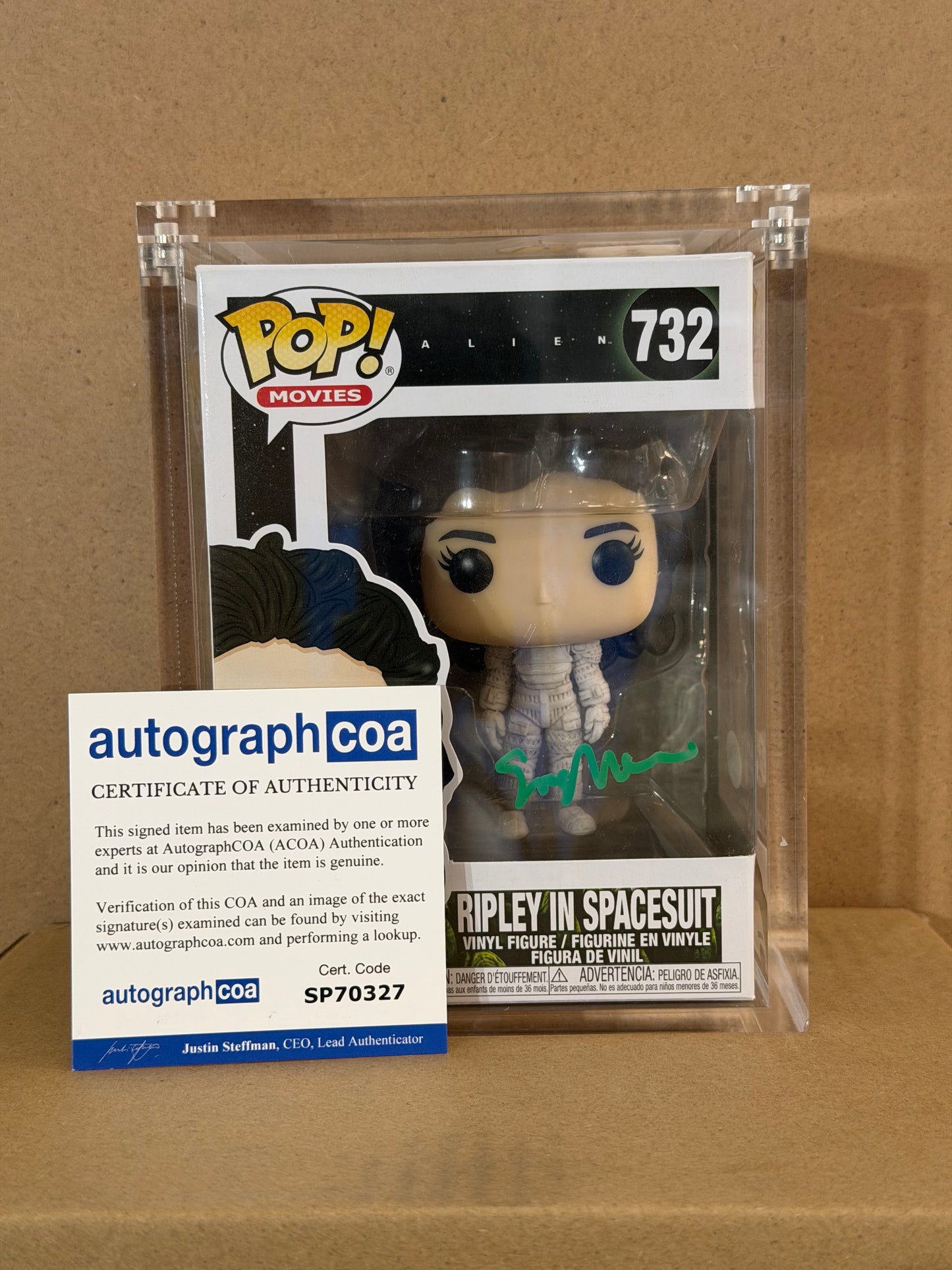Funko Pop! Movies Alien Ripley In Spacesuit Signed Sigourney Weaver COA #732