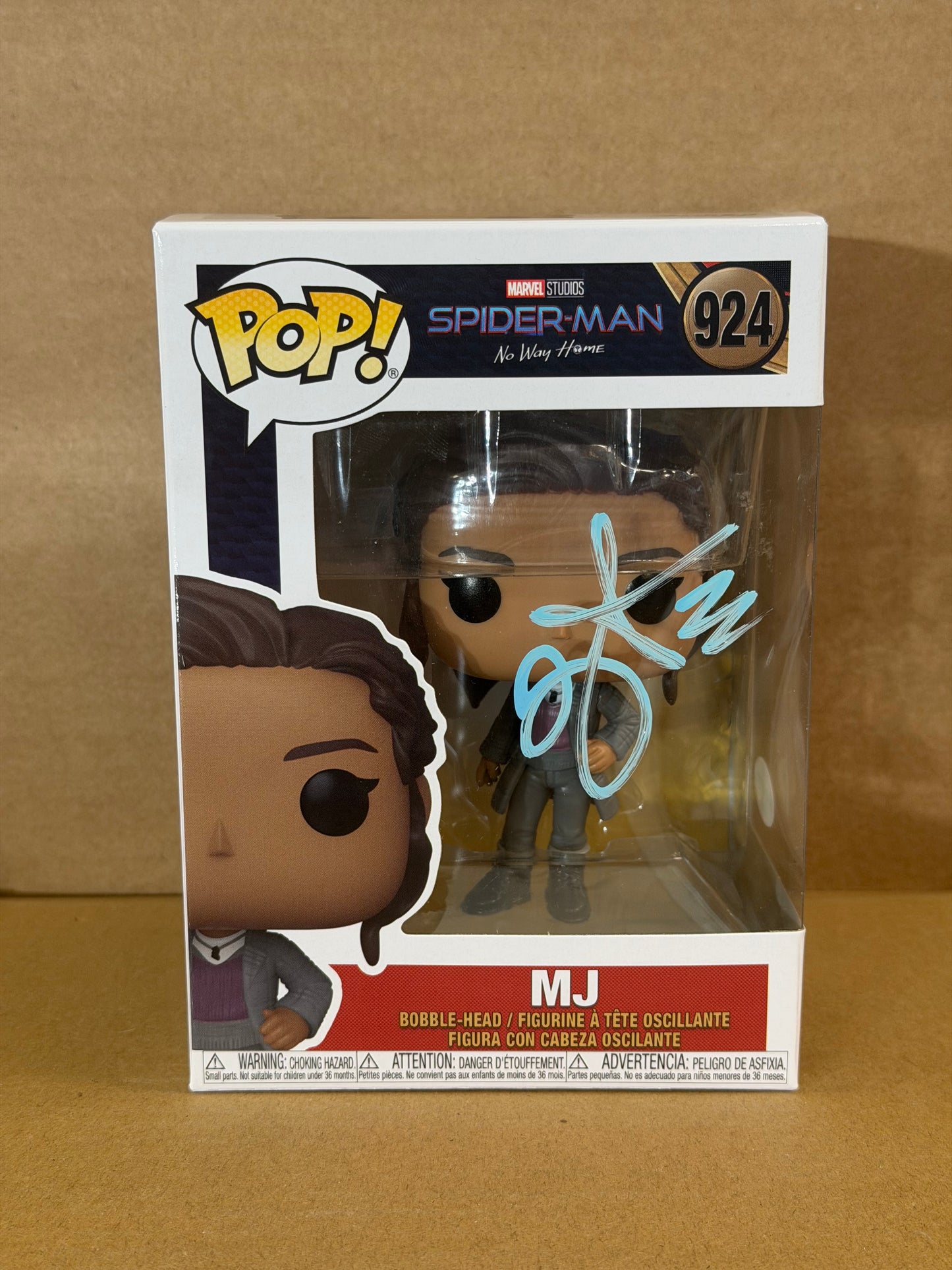Funko Pop! Marvel Spider-Man No Way Home MJ Signed Zendaya COA #924
