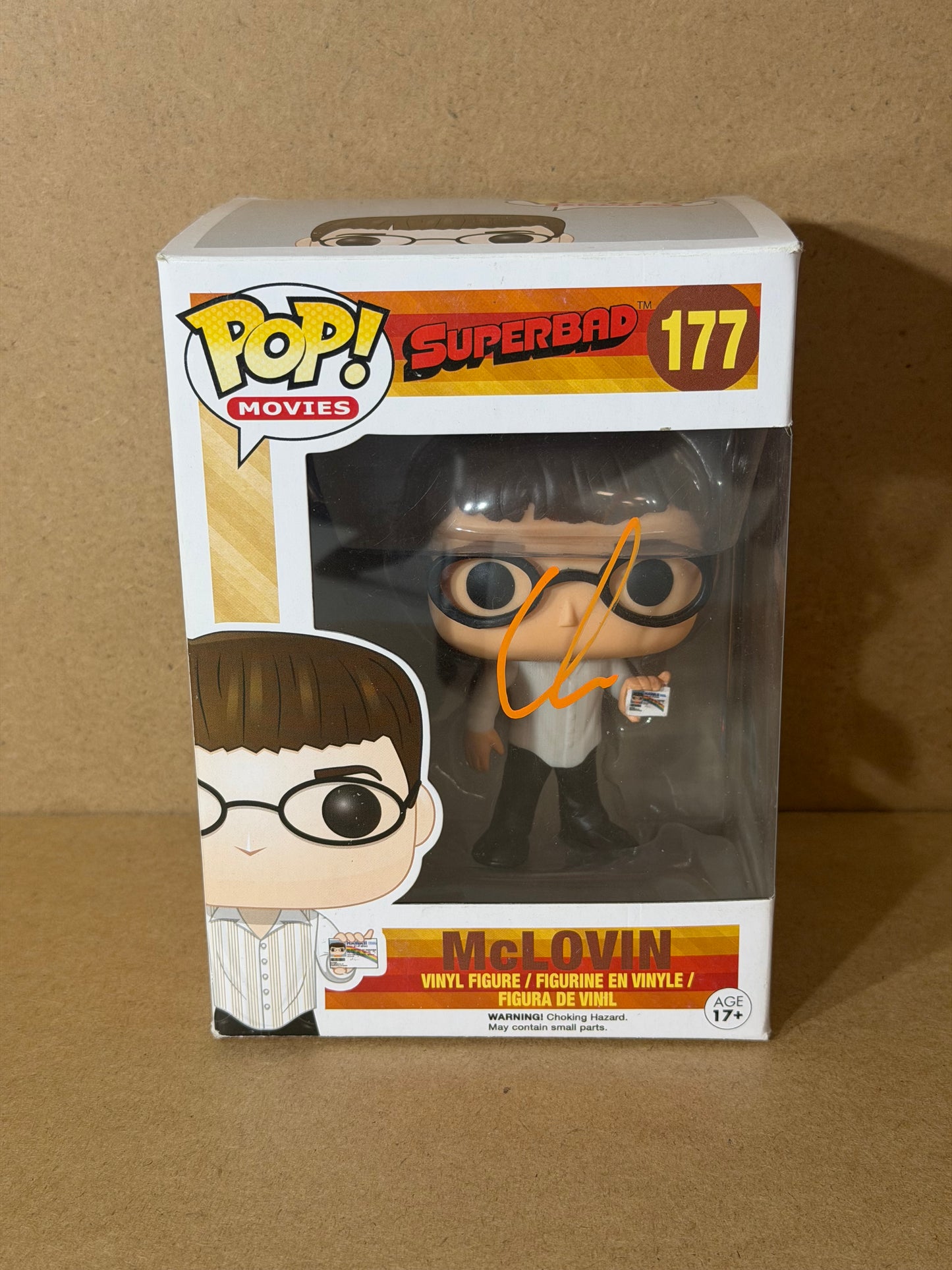 Funko Pop! Movies Superbad McLovin Signed Christopher Mintz Plasse COA #177