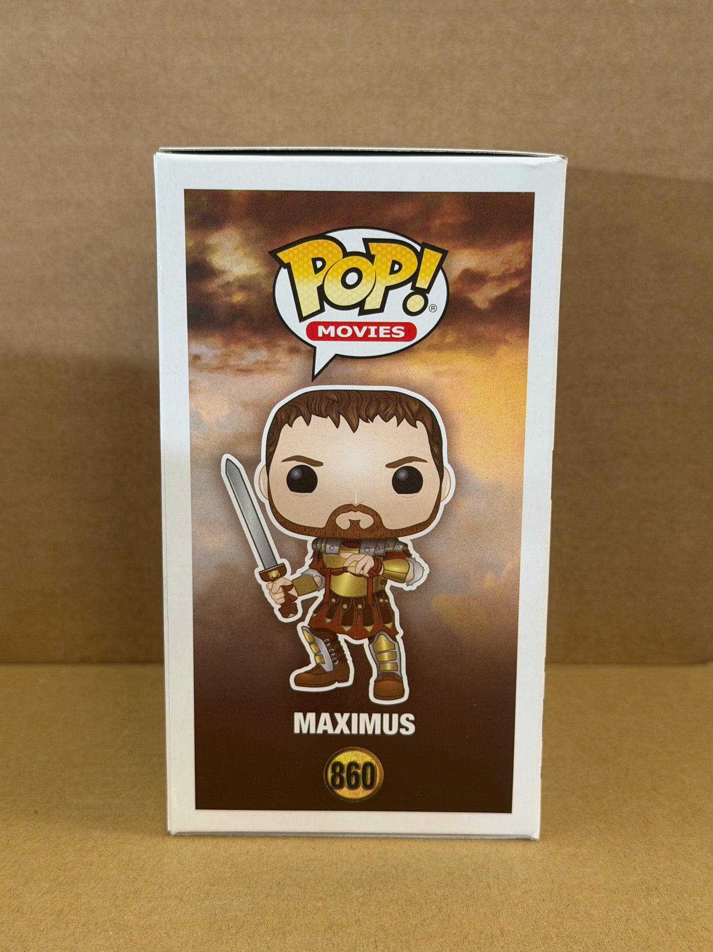 Funko Pop! Movies Gladiator Maximus Signed Russel Crowe #860 Free Magentic Stack