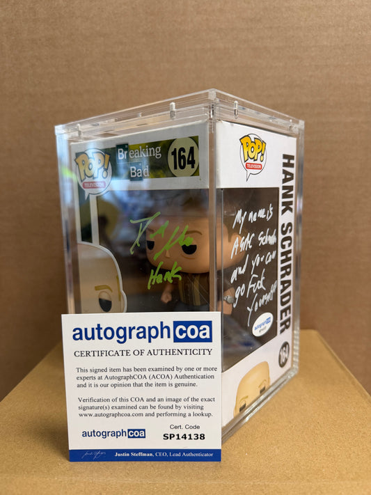Funko Pop! Television Breaking Bad Hank Schrader Signed Dean Norris COA #164 WS