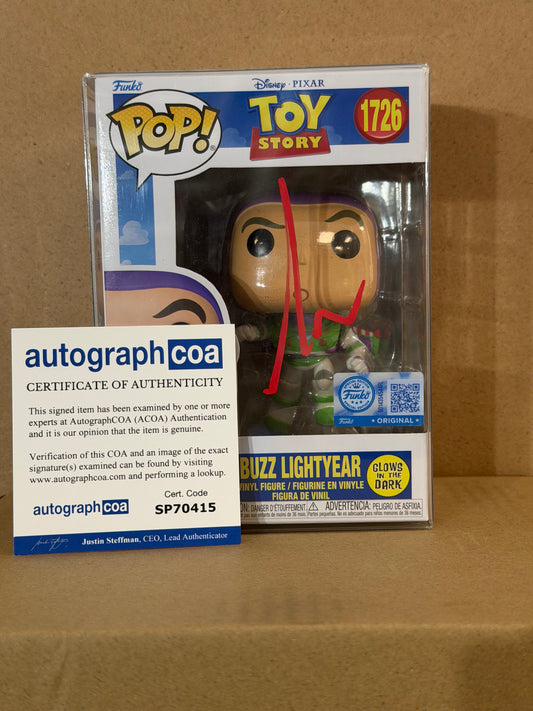 Funko Pop! Disney Toy Story Buzz Lightyear Signed Tim Allen COA #1726