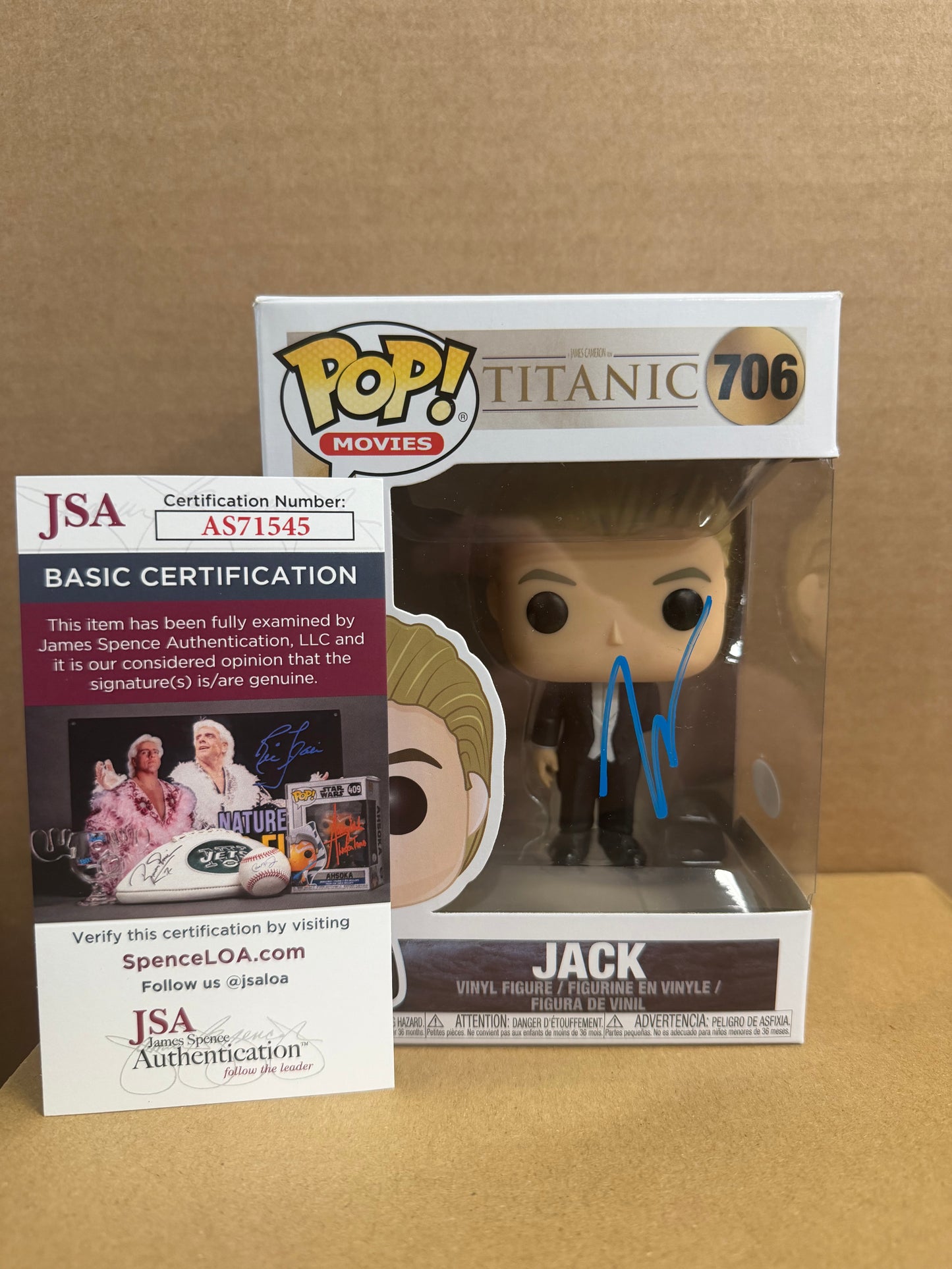 Funko Pop! Movies Titanic Jack Signed Leonardo Dicaprio #706 COA WS