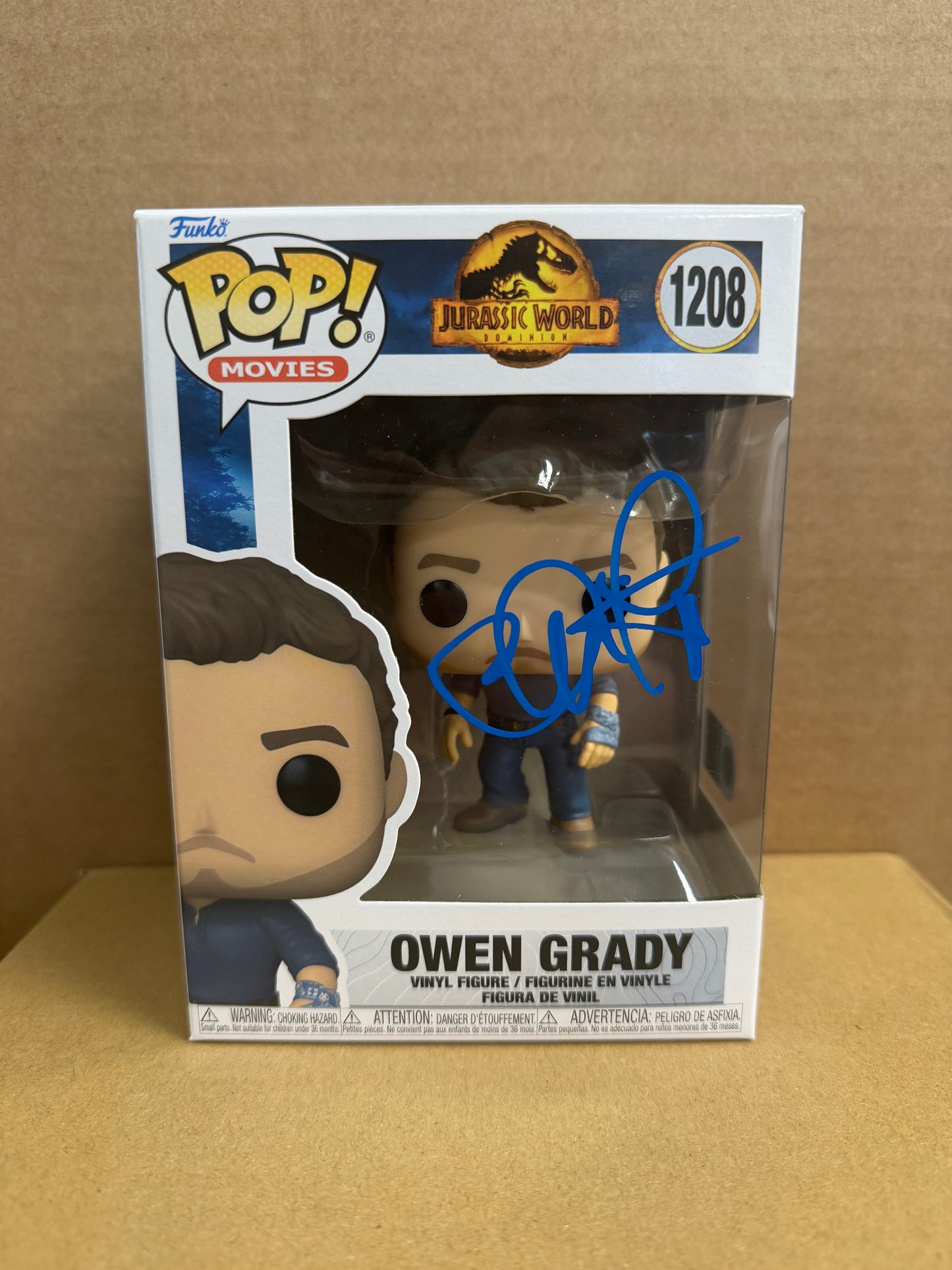Funko Pop! Movies Owen Grady Sogned Chris Pratt #1208 WS COA