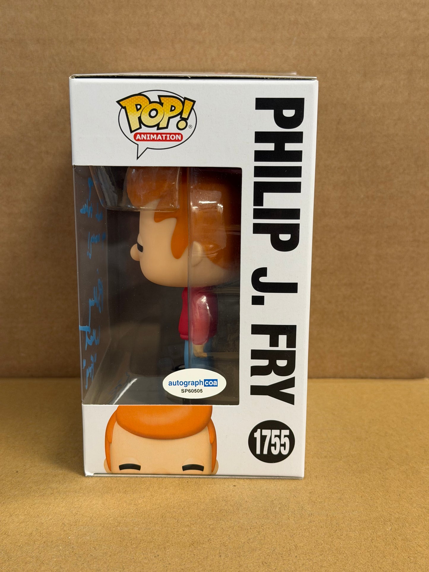 Funko Pop! Animation Futurama Philip J. Fry Signed Billy West COA #1755