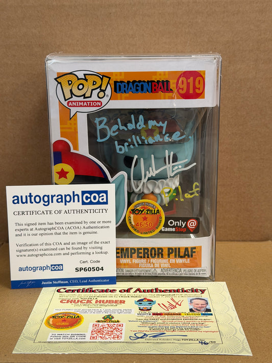 Funko Pop! Anime Dragon Ball Emperor Pilaf Signed Chuck Huber COA #919