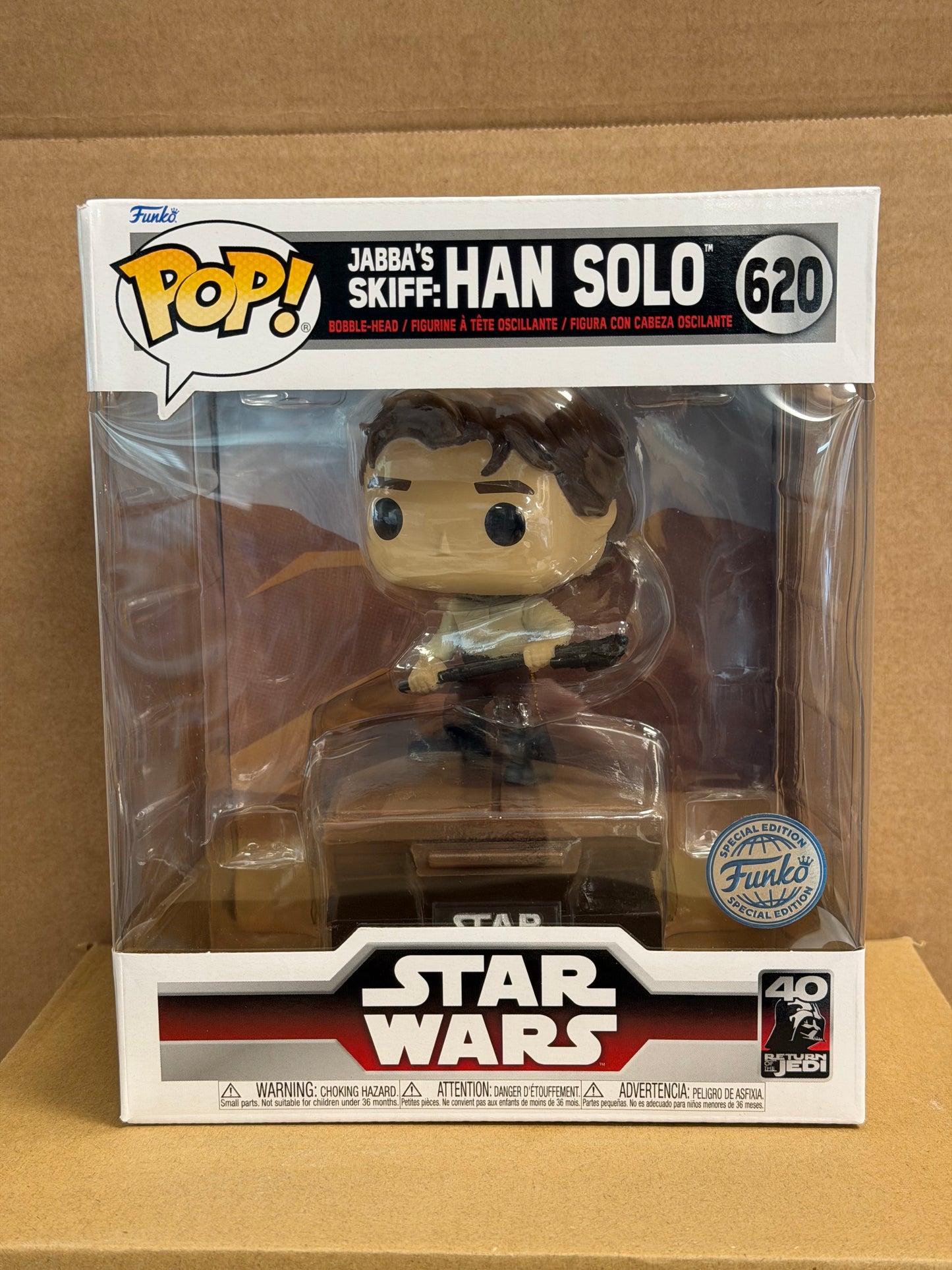 Funko Pop! Star Wars Jabba’s Skiff : Han Solo #620 Special Edition + Protector