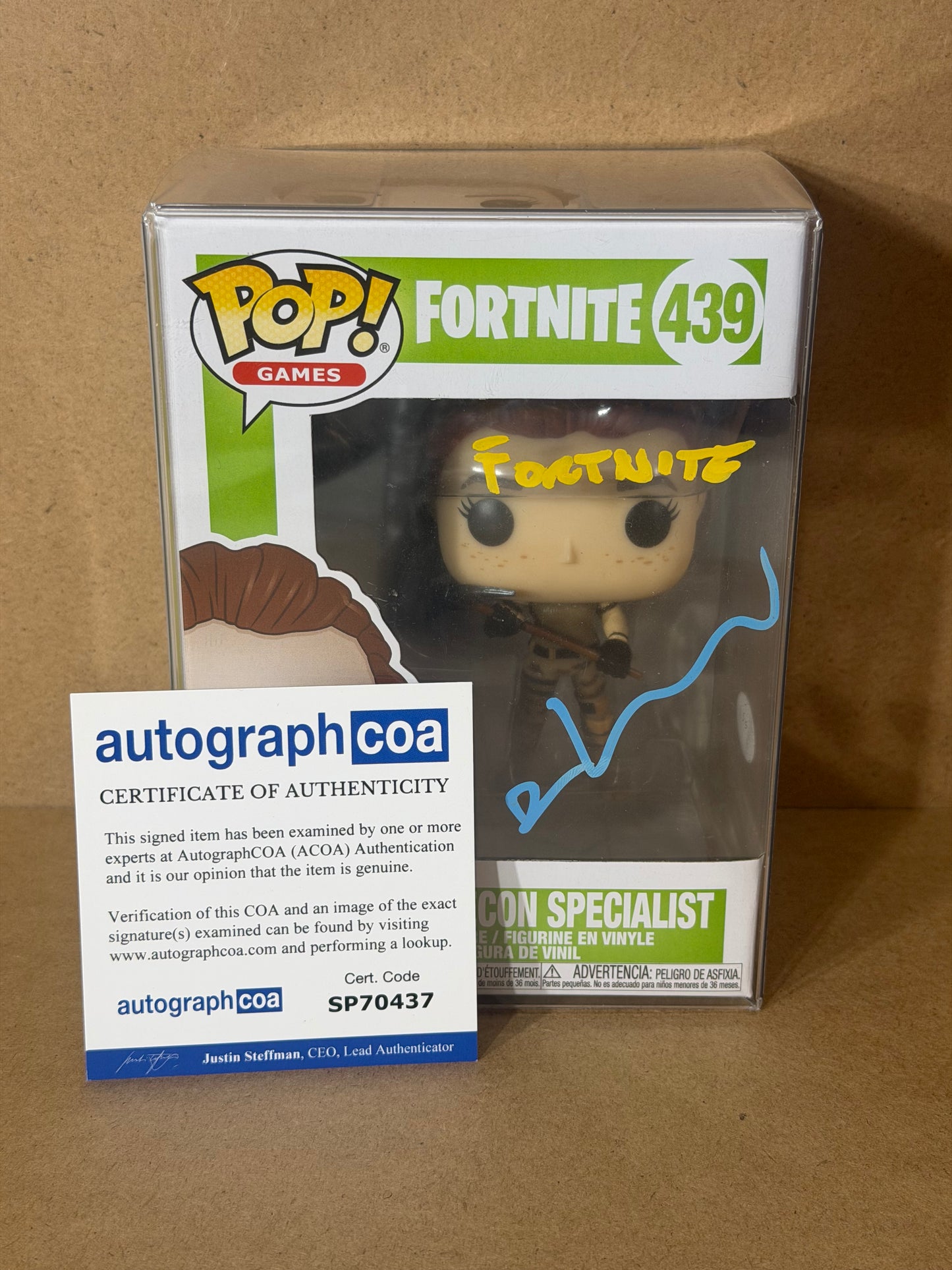 Funko Pop! Games Fortnite Recon Specialist Signed Donald Mustard (Creator) COA #439