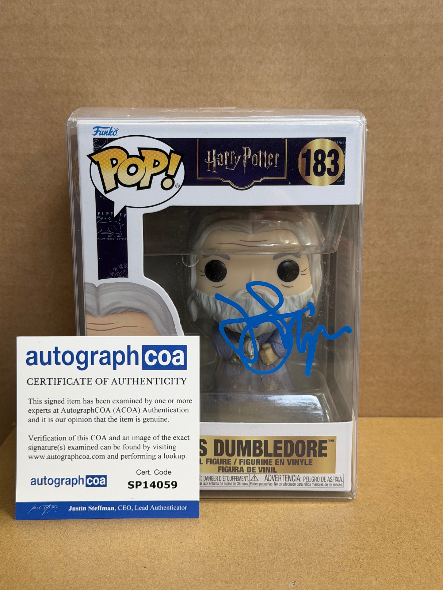 Funko Pop! Harry Potter Albus Dumbledore Signed John Lithgow COA #183 WS