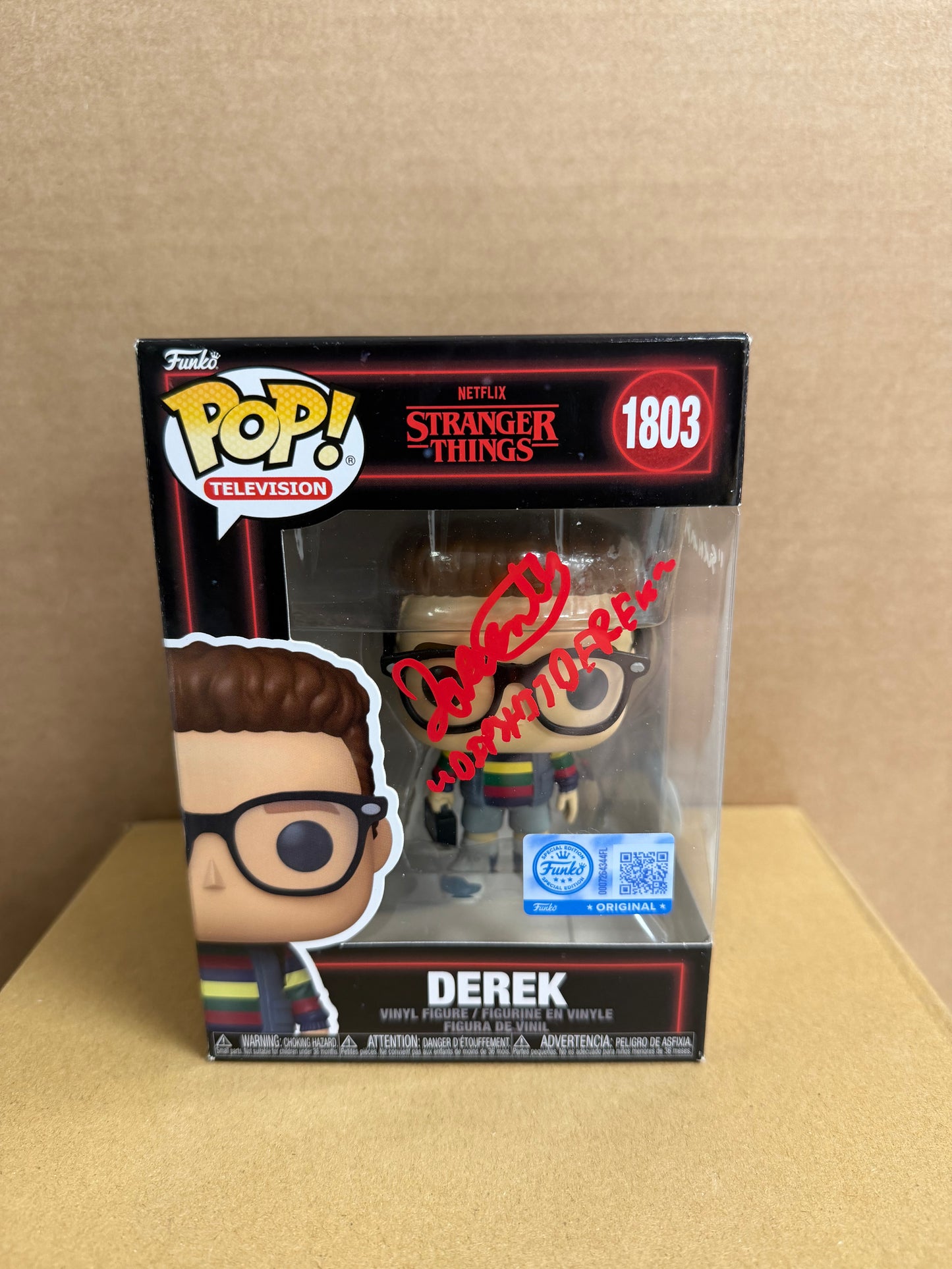 Funko Pop! Television Stranger Things Derek Signed Jake Connely COA #1803