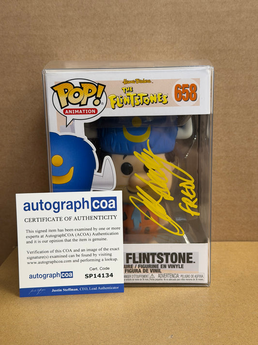 Funko Pop! Animation The Flintstones Fred Flintstone Signed Mark Addy COA #658 WS