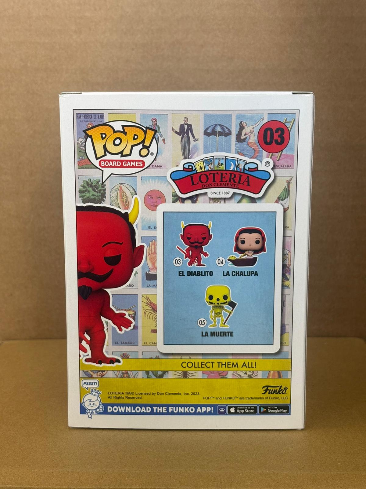Funko Pop! Games Loteria El Diablito #03 PX Previews Exclusive Glow