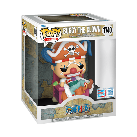 Funko Pop! Deluxe Anime One Piece Buggy The Clown #1740 Shared Sticker NYCC Exclusive
