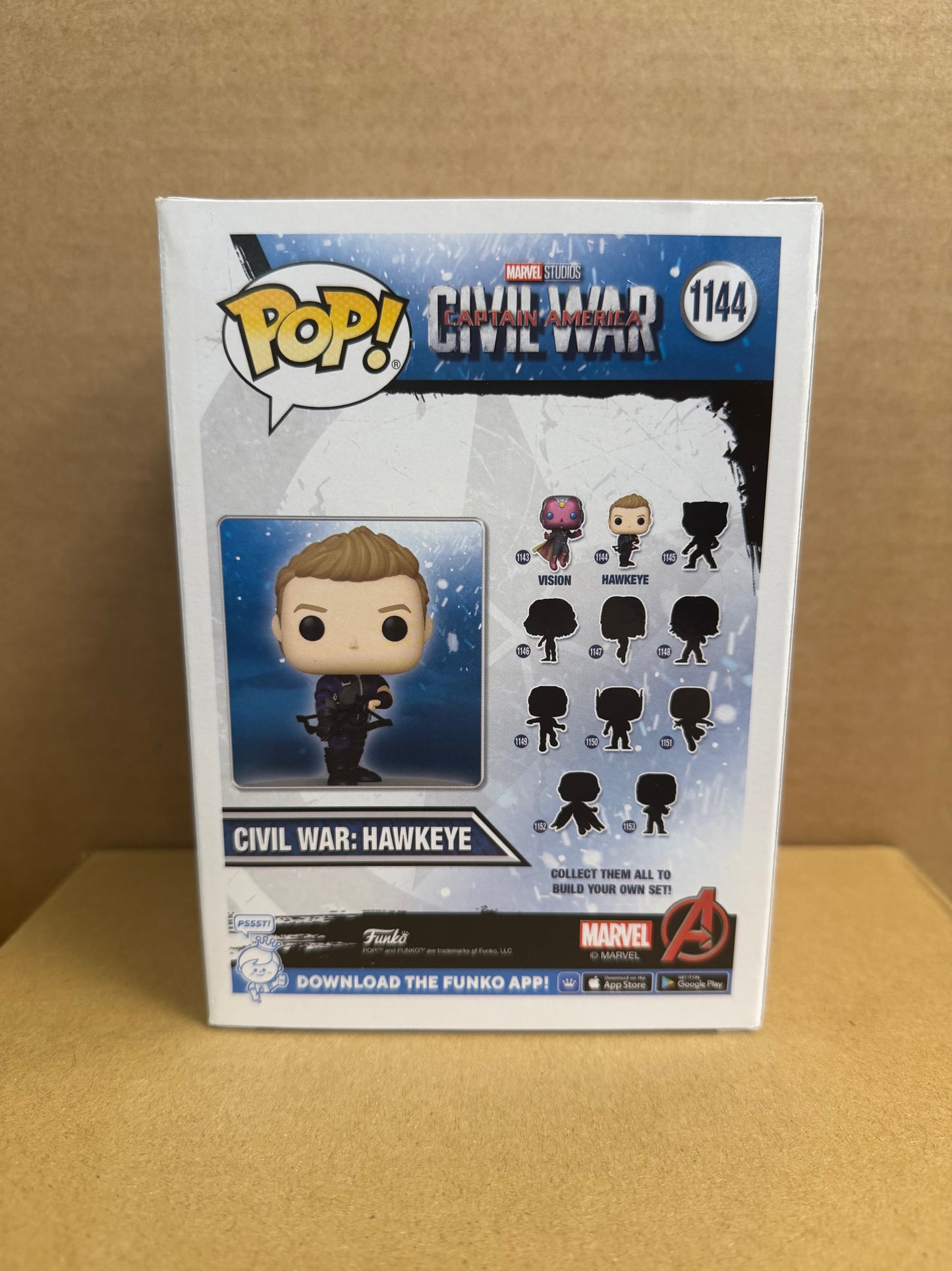 Funko Pop! Marvel Civil War Hawkeye Signed Jeremy Renner COA #1144