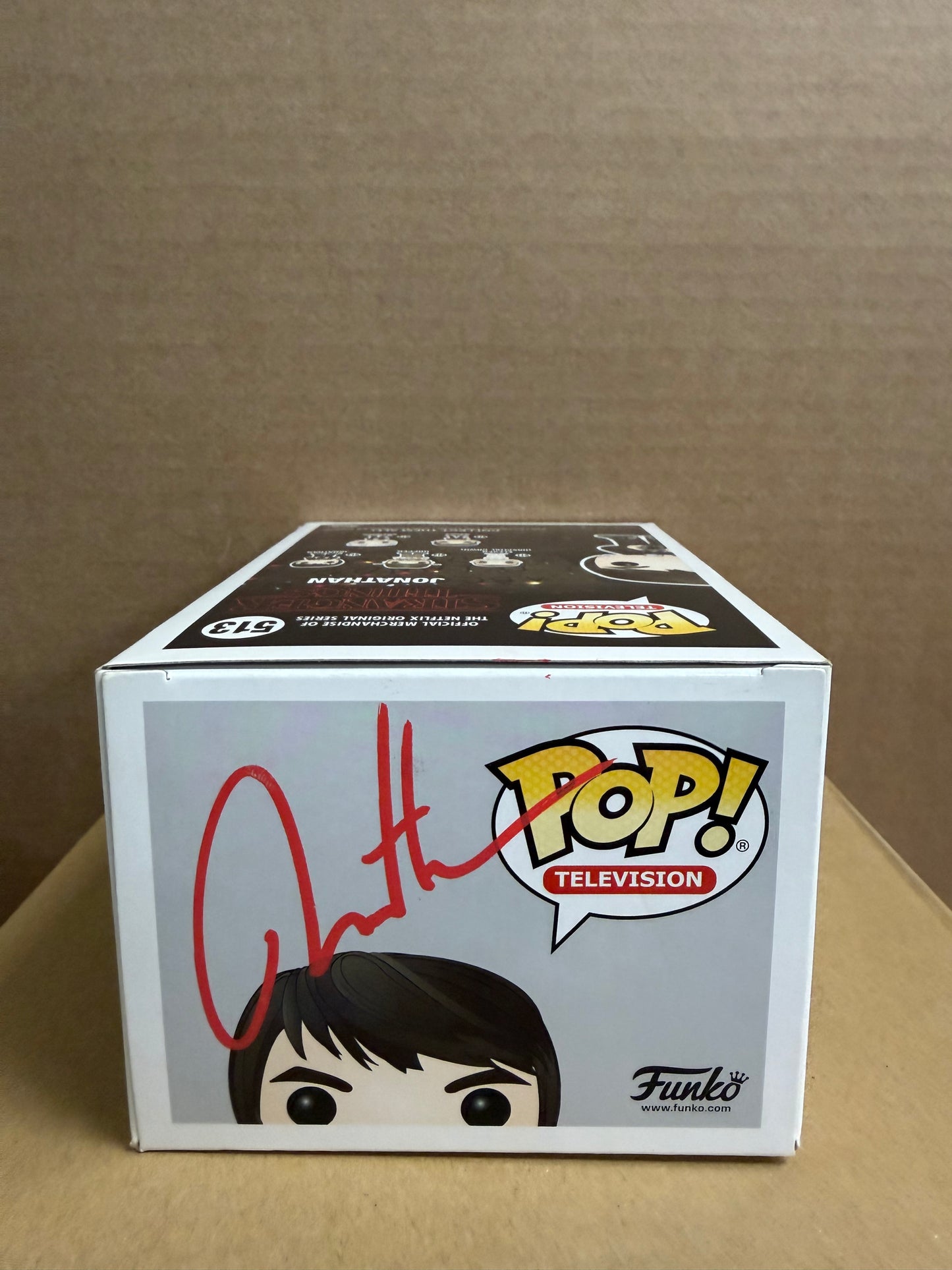 Funko Pop! Television Stranger Things Jonathan Signed Charlie Heaton COA #513 Double Signed