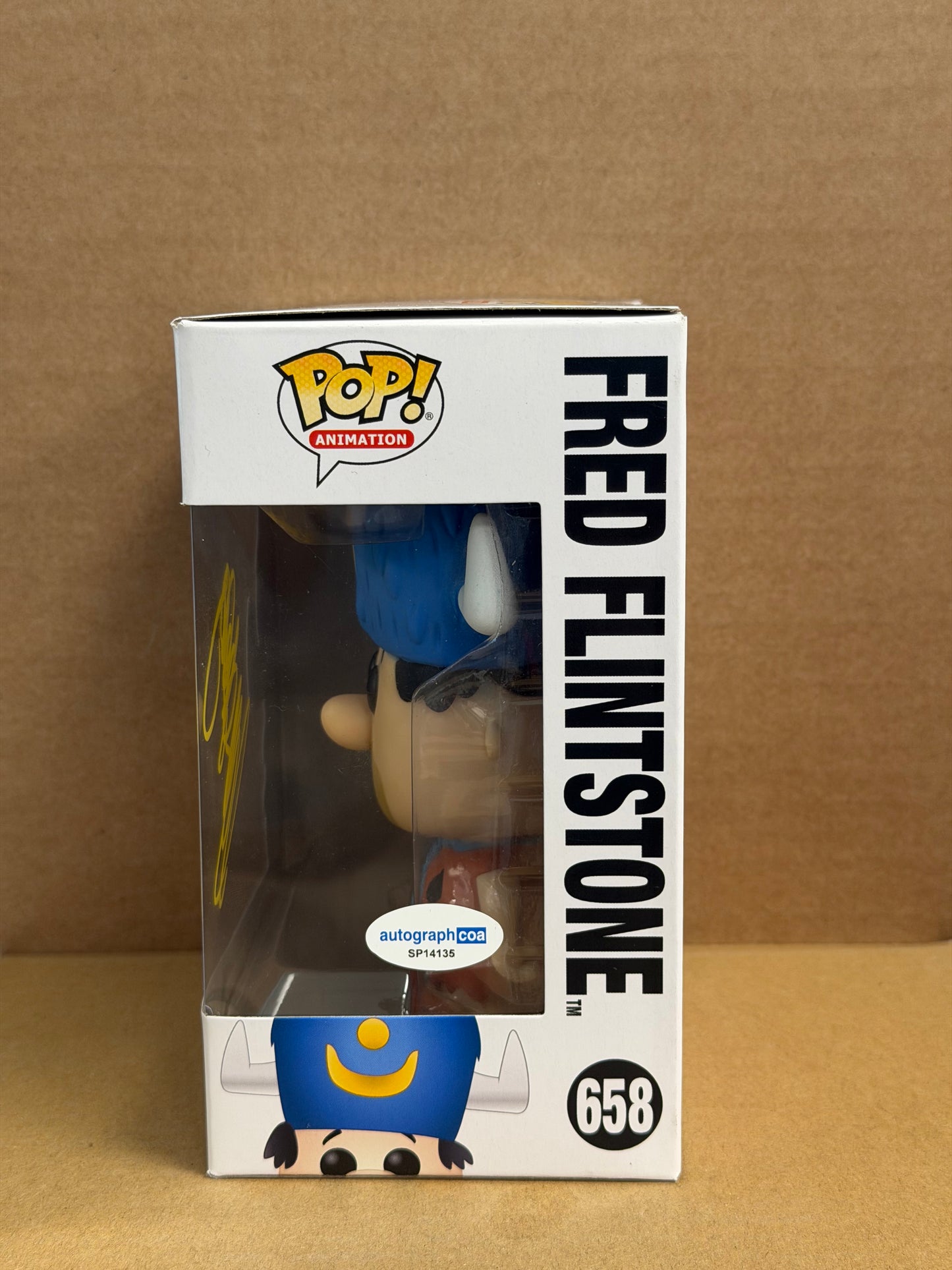 Funko Pop! Animation Fred Flintstone Signed Mark Addy COA #658