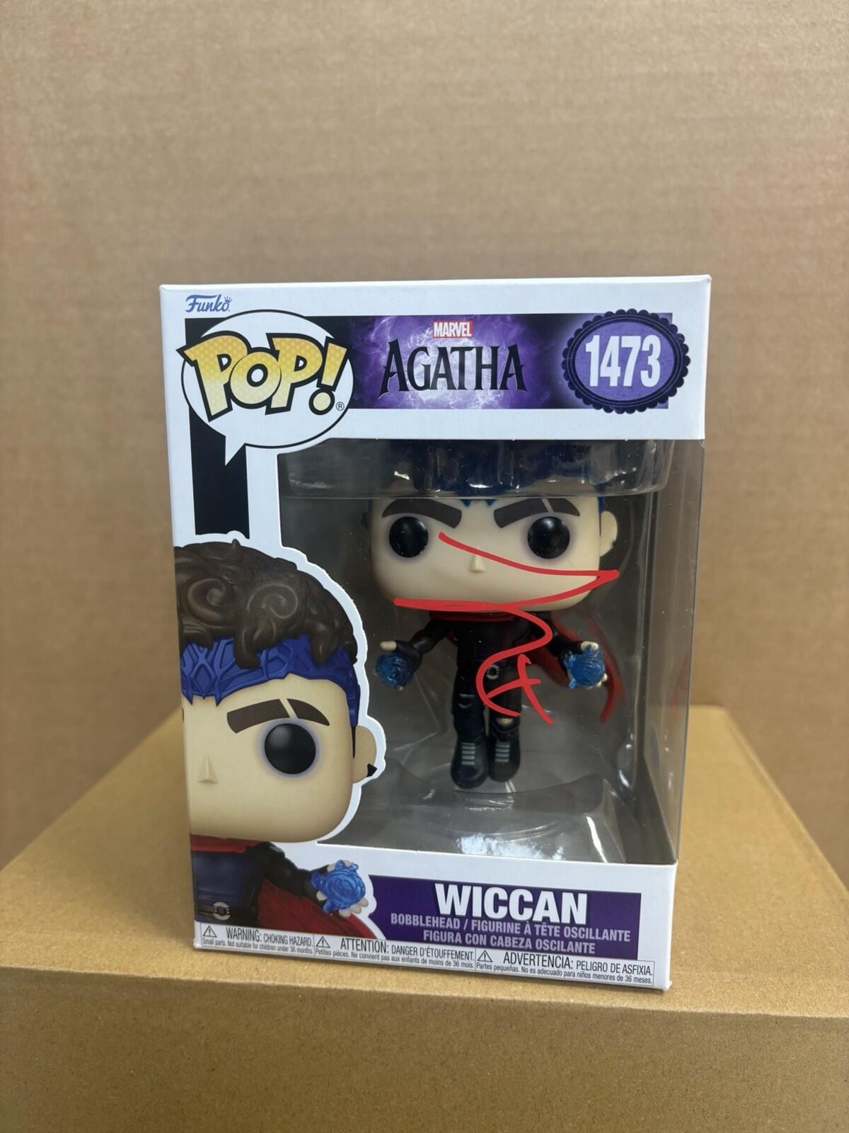 Funko pop! Marvel Wiccan #1473 Signed Joe Locke | WS | ACOA | Free Protector