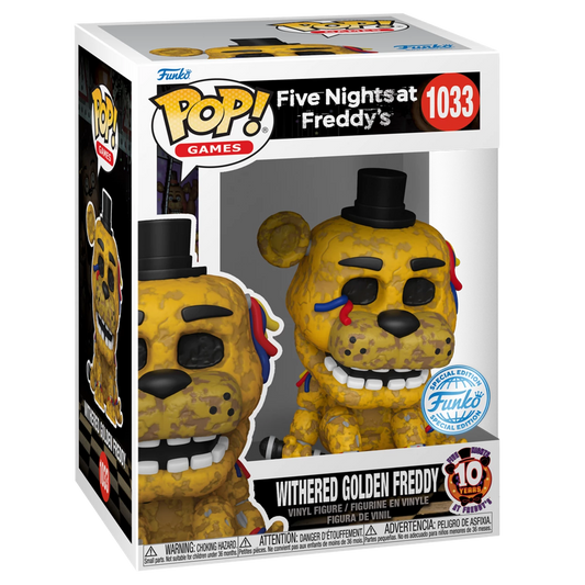 Funko Pop! Games FNAF Withered Golden Freddy #1033 Special Edition Free Protector
